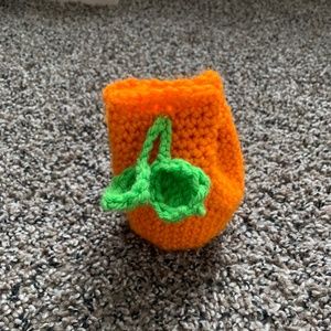 Handmade.crochet orange bag.